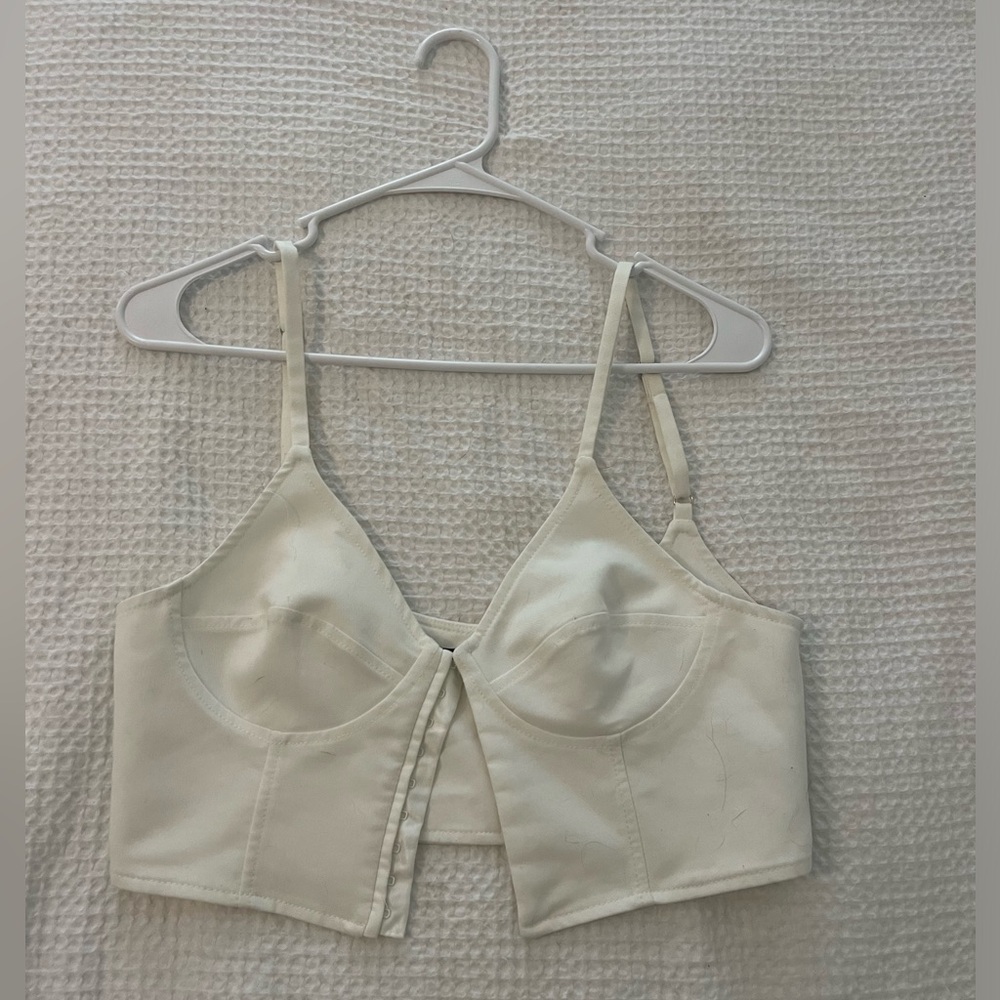 zara white corset top